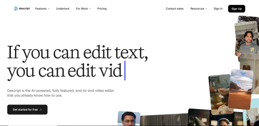 Descript as AI Tools for Video Generator