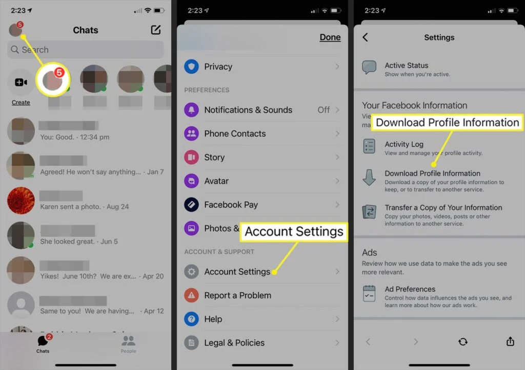 Methods to Recover Deleted Messages on Messenger Method 2: Download Your Facebook Data