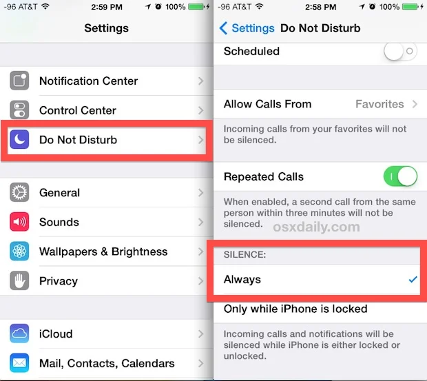how to turn off and on do not disturb on iPhone